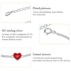 Bracelet ajustable en argent sterling 925 avec charme en forme de cœur rouge