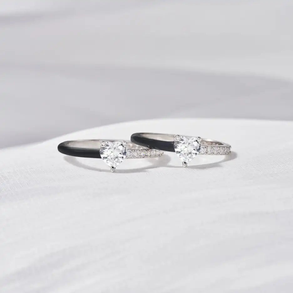 Bague en argent avec émail – Je choisis la paix