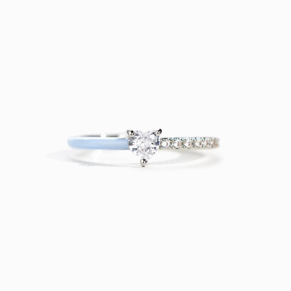 Bague en argent avec émail – Je choisis la paix