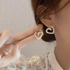 Boucles d'oreilles en forme de cœur avec perles et zirconium – Ameline