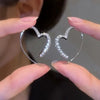 Boucles d'oreilles en zirconium en forme de cœur – Eliana