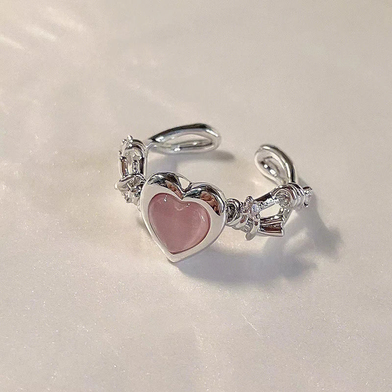 Bague cœur antioxydante ajustable