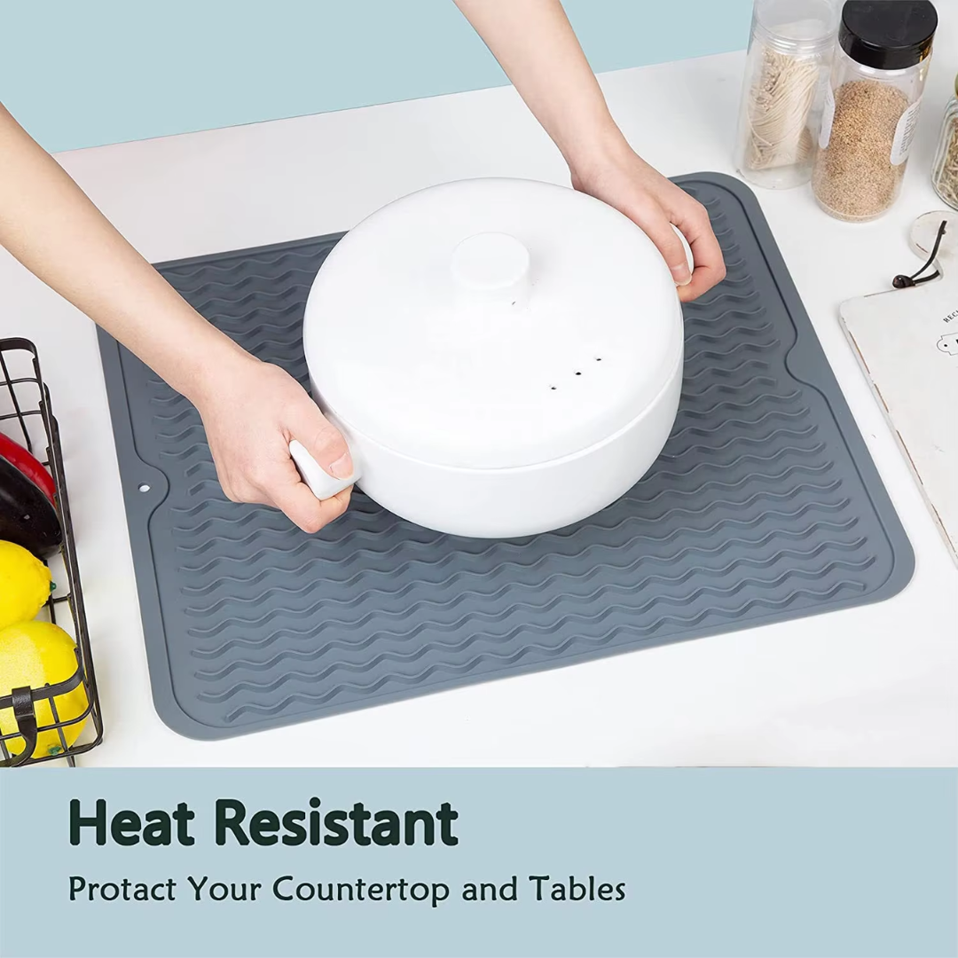 Tapis de séchage en silicone écologique - Polyvalent et résistant à la chaleur