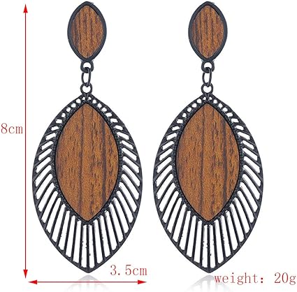 Boucles d'oreilles en bois Boho