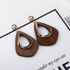 Boucles d'oreilles goutte d'eau en bois