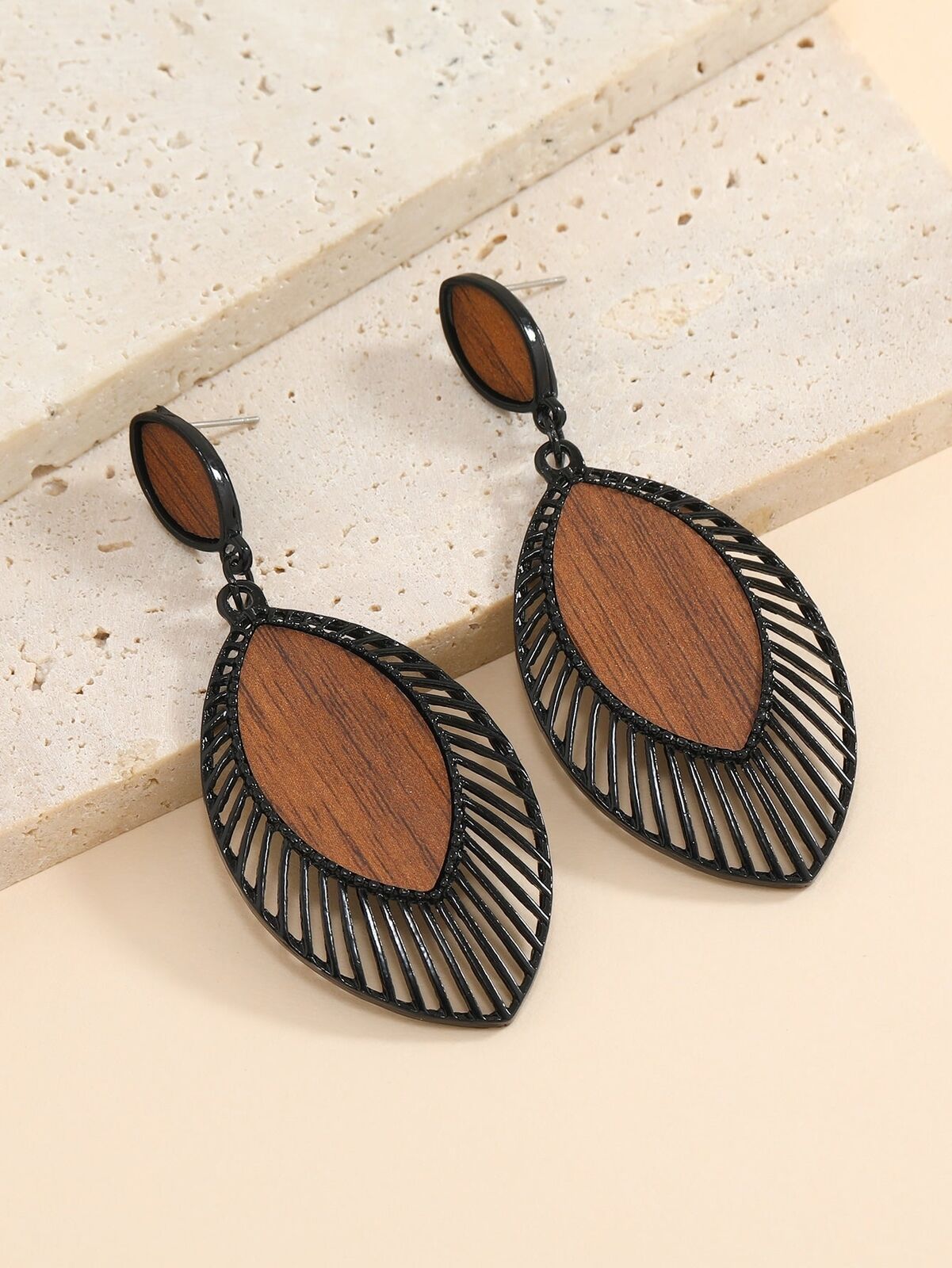 Boucles d'oreilles en bois Boho