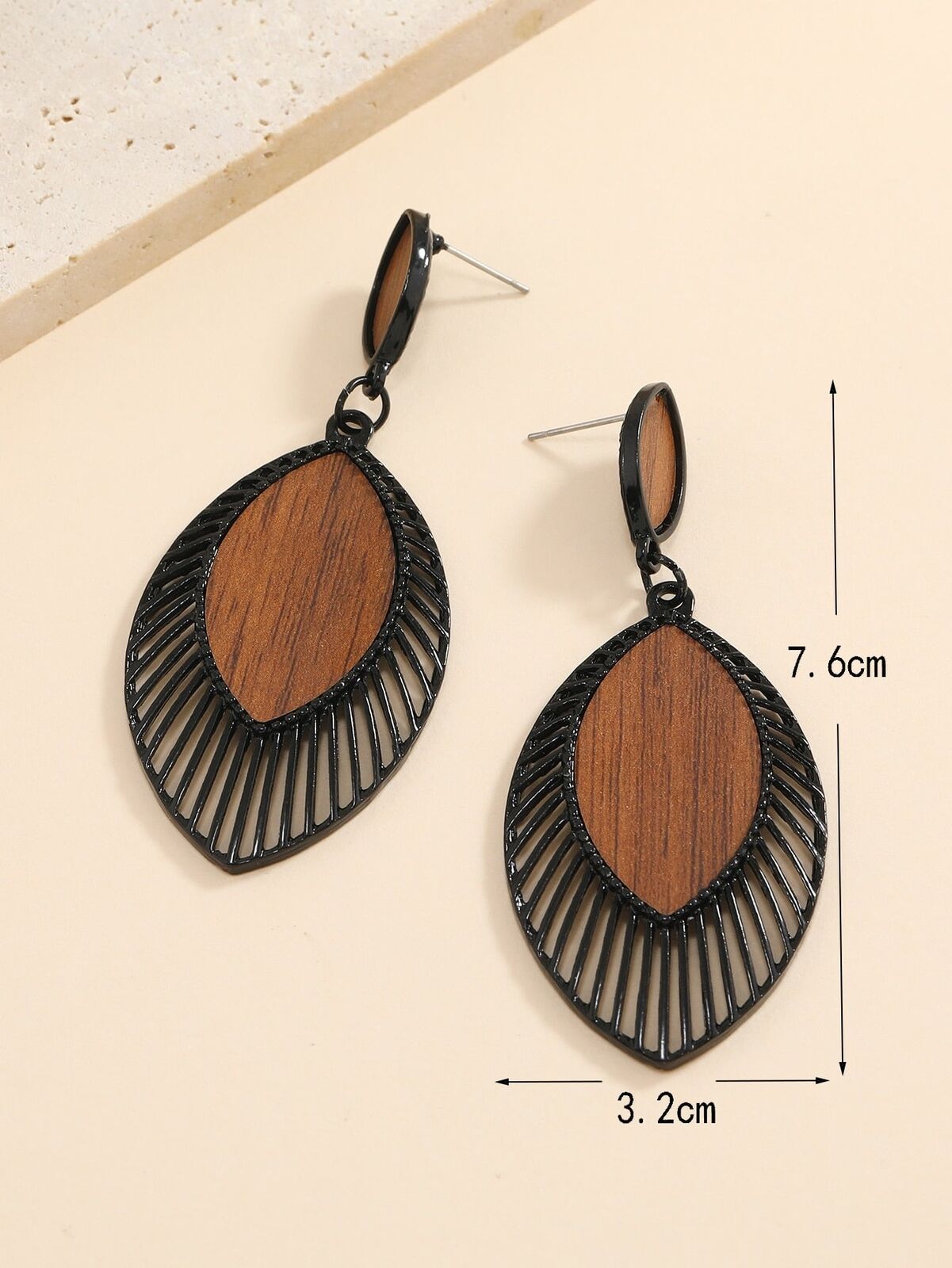 Boucles d'oreilles en bois Boho