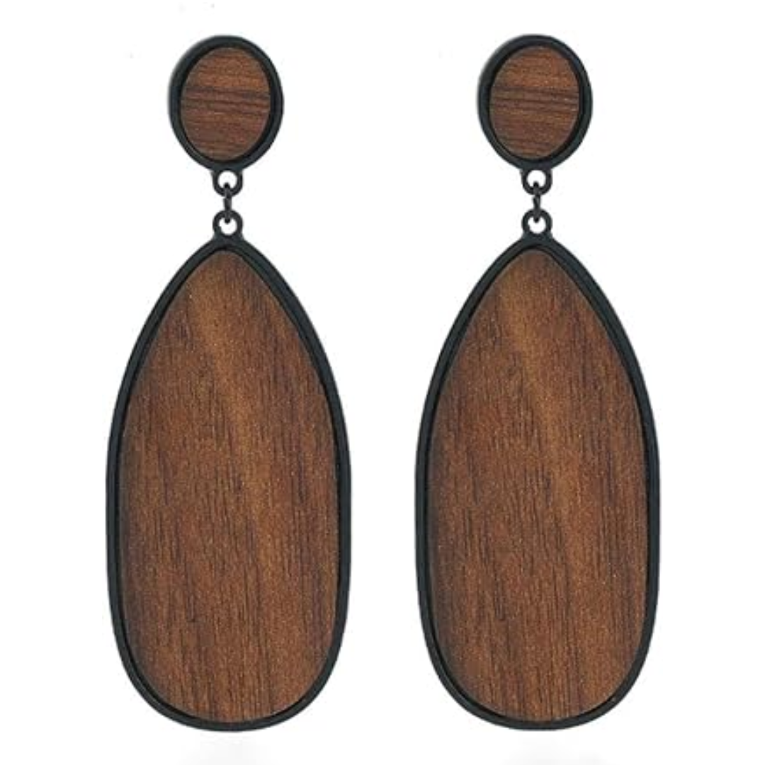 Boucles d'oreilles en bois Boho