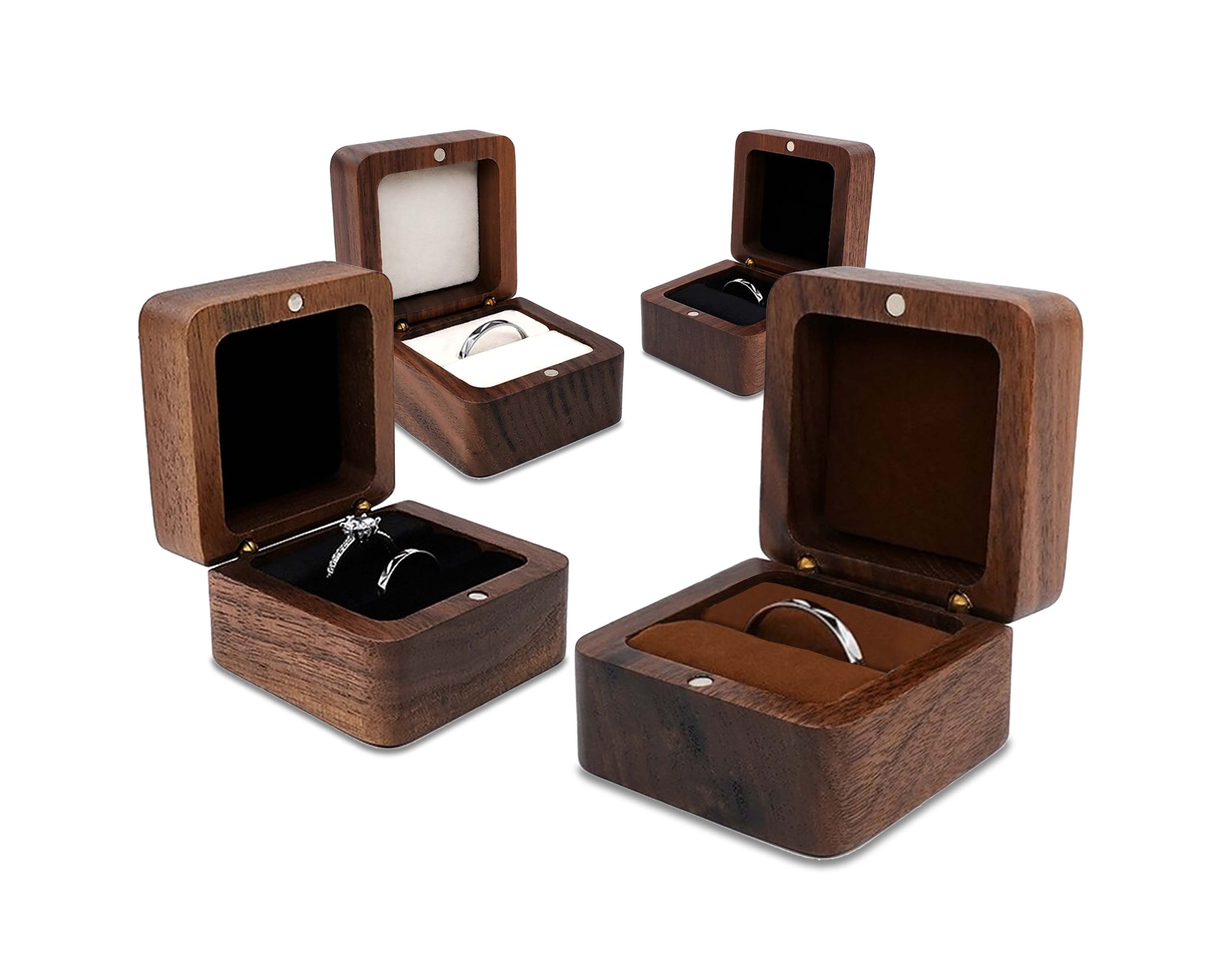 Boîtes en bois | Boîtes à bijoux en bois, Boîtes à alliances, Boîtes à boucles d'oreilles