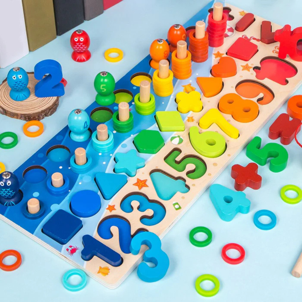 Tableau de Jeu en Bois Montessori | Développement des Compétences pour Bébé et Tout-Petit