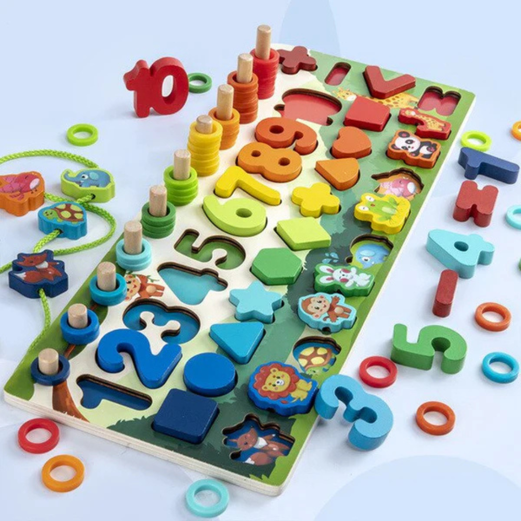 Tableau de Jeu en Bois Montessori | Développement des Compétences pour Bébé et Tout-Petit
