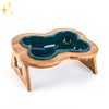 Bol en céramique pour chien avec support en bois – BoneFeast