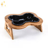 Bol en céramique pour chien avec support en bois – BoneFeast