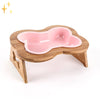 Bol en céramique pour chien avec support en bois – BoneFeast