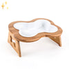 Bol en céramique pour chien avec support en bois – BoneFeast