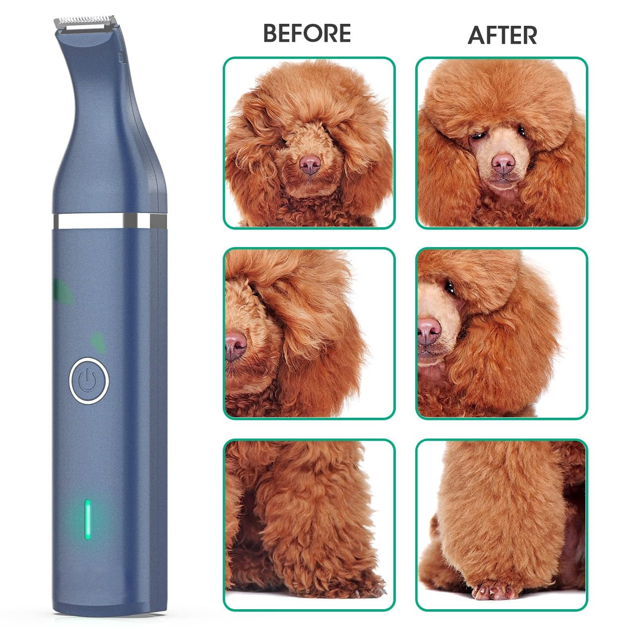 Tondeuse à poils pour animaux de compagnie avec lames doubles - Outil de toilettage silencieux et sans fil