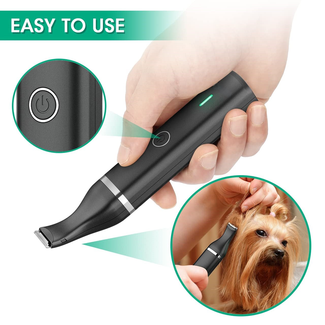 Tondeuse à poils pour animaux de compagnie avec lames doubles - Outil de toilettage silencieux et sans fil