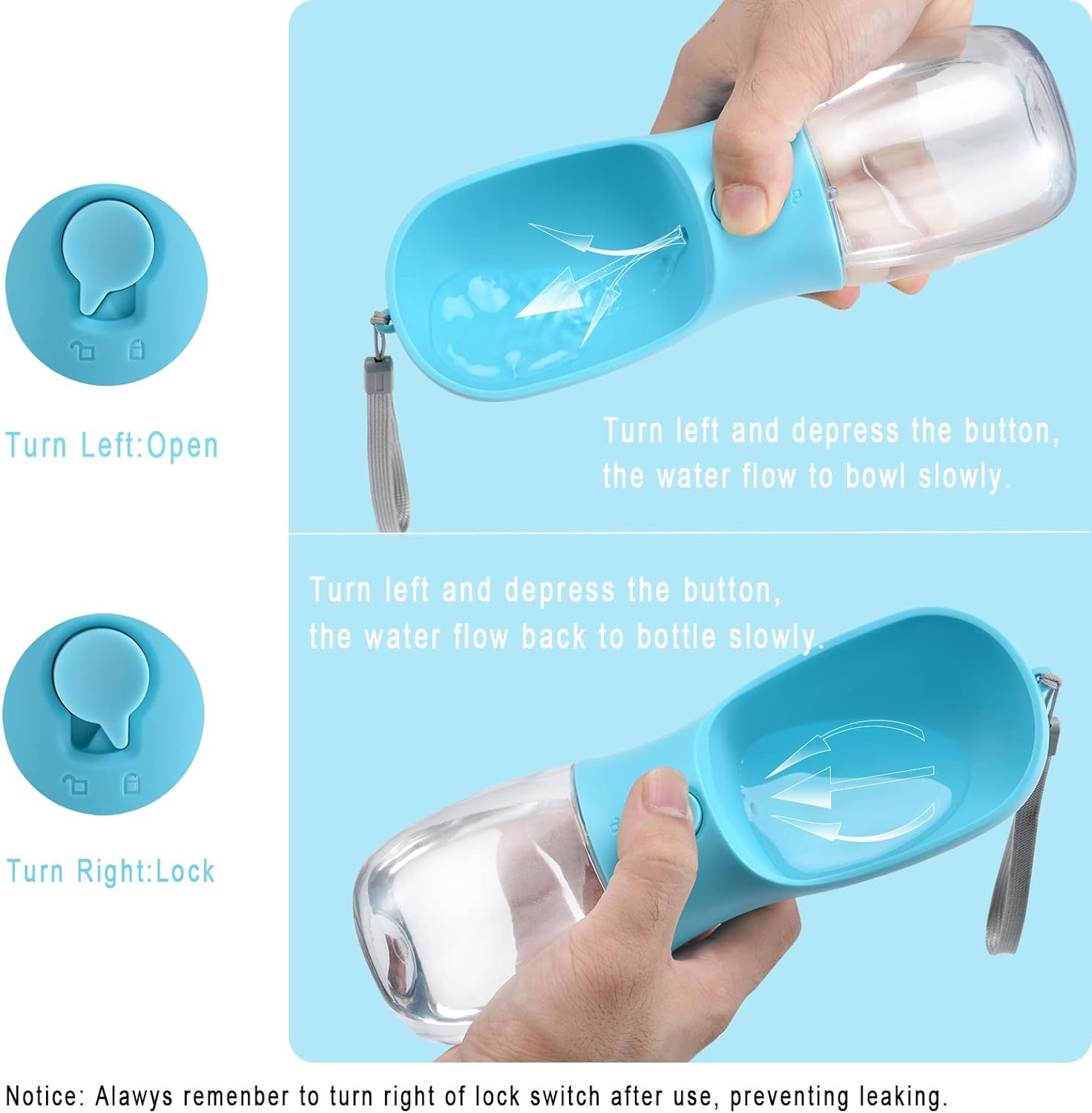 Bouteille d'eau portable pour chien & Conteneur de nourriture