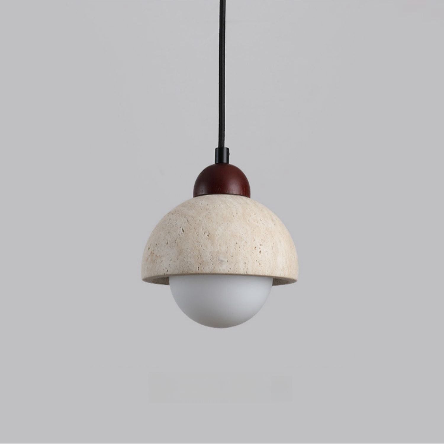 Suspension en Marbre Naturel – Design Élégant en Noyer et Pierre pour un Look Intemporel