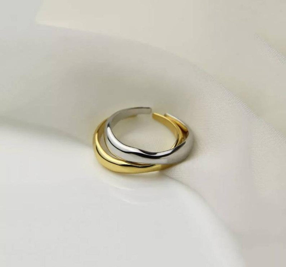 Bague ondulée simple en argent