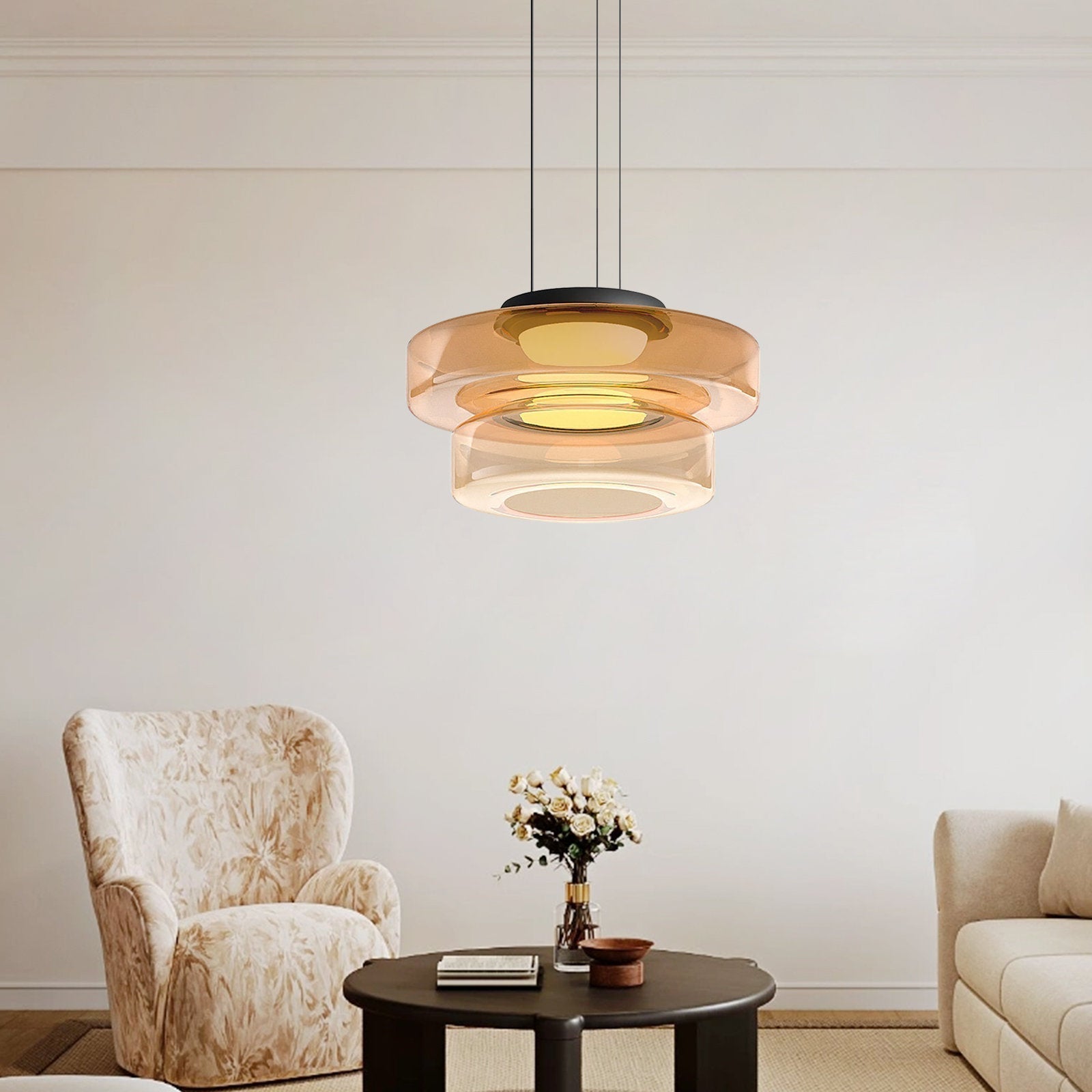 Suspension en Verre de Style Bauhaus pour Îlot de Cuisine et Salle à Manger