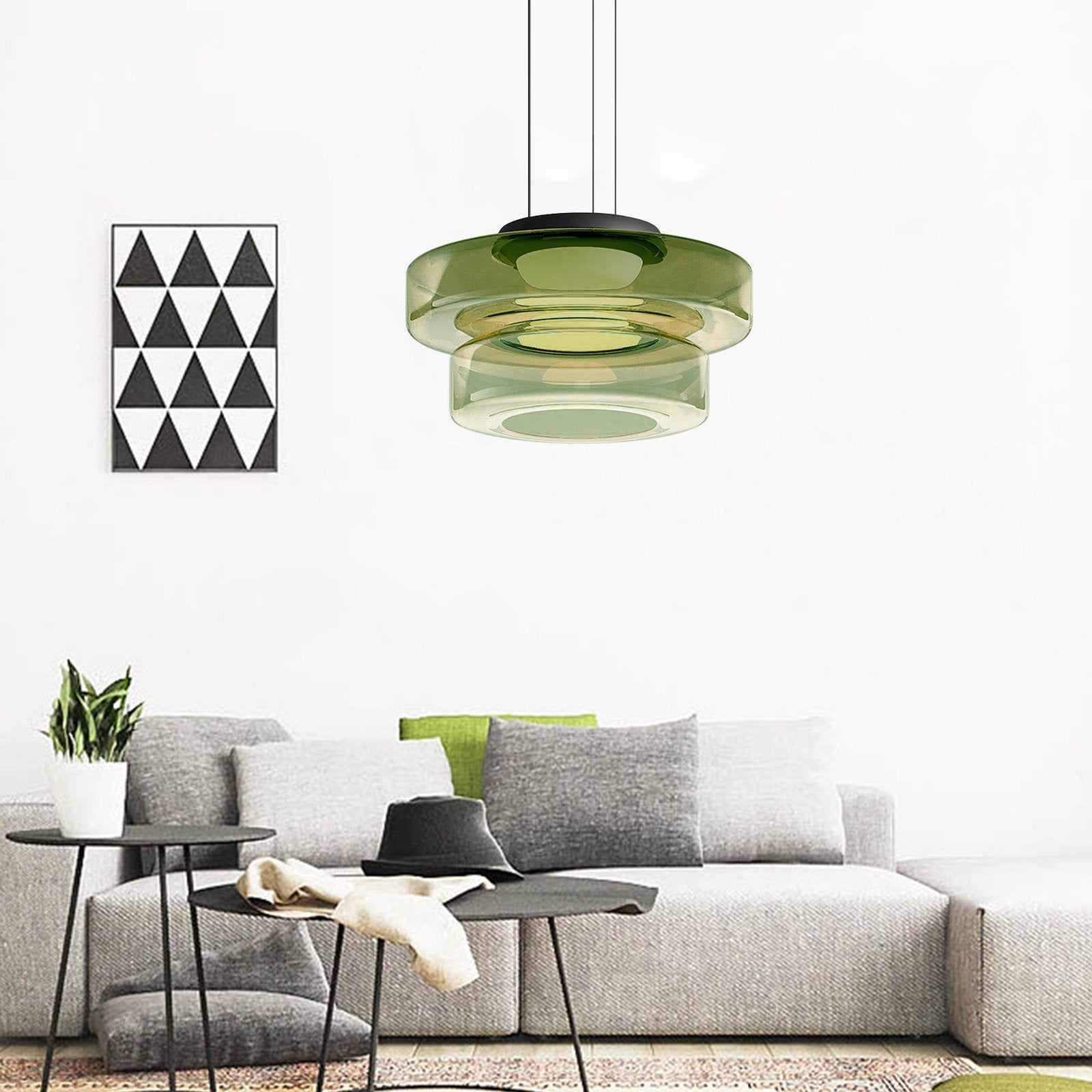 Suspension en Verre de Style Bauhaus pour Îlot de Cuisine et Salle à Manger
