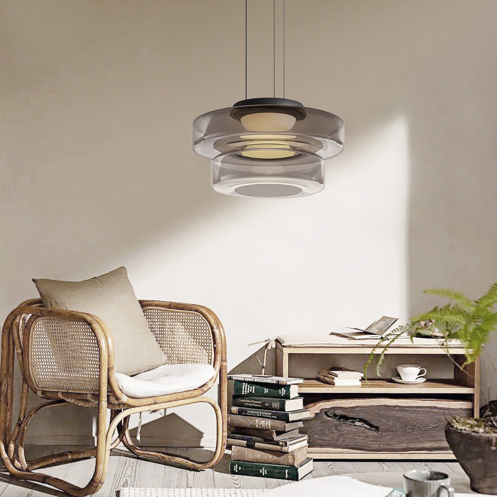 Suspension en Verre de Style Bauhaus pour Îlot de Cuisine et Salle à Manger
