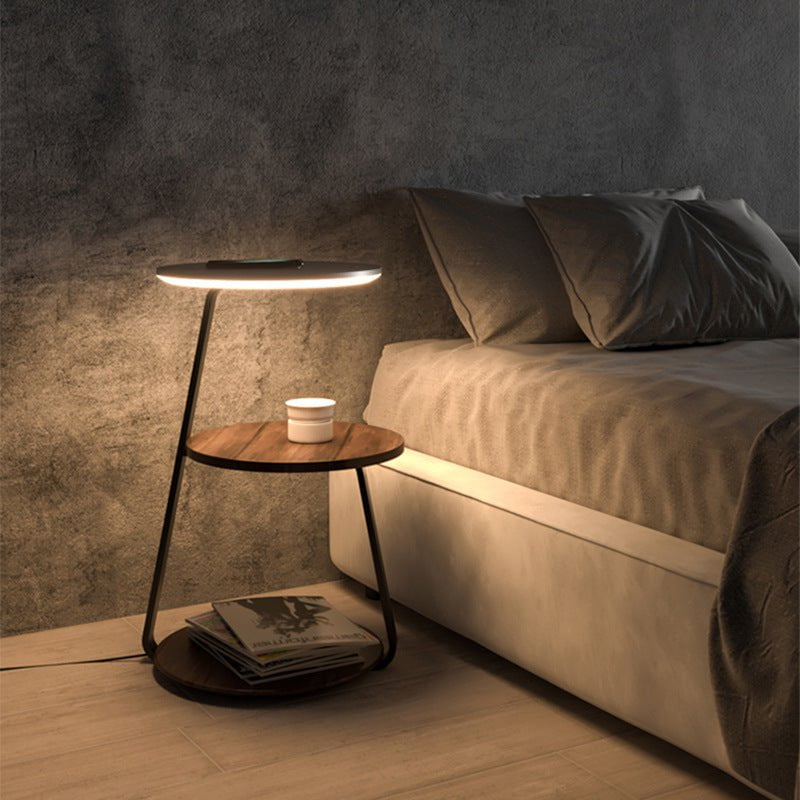 Table d'Appoint Moderne – Cadre en Acier Durable avec Finition en Pierre ou Bois