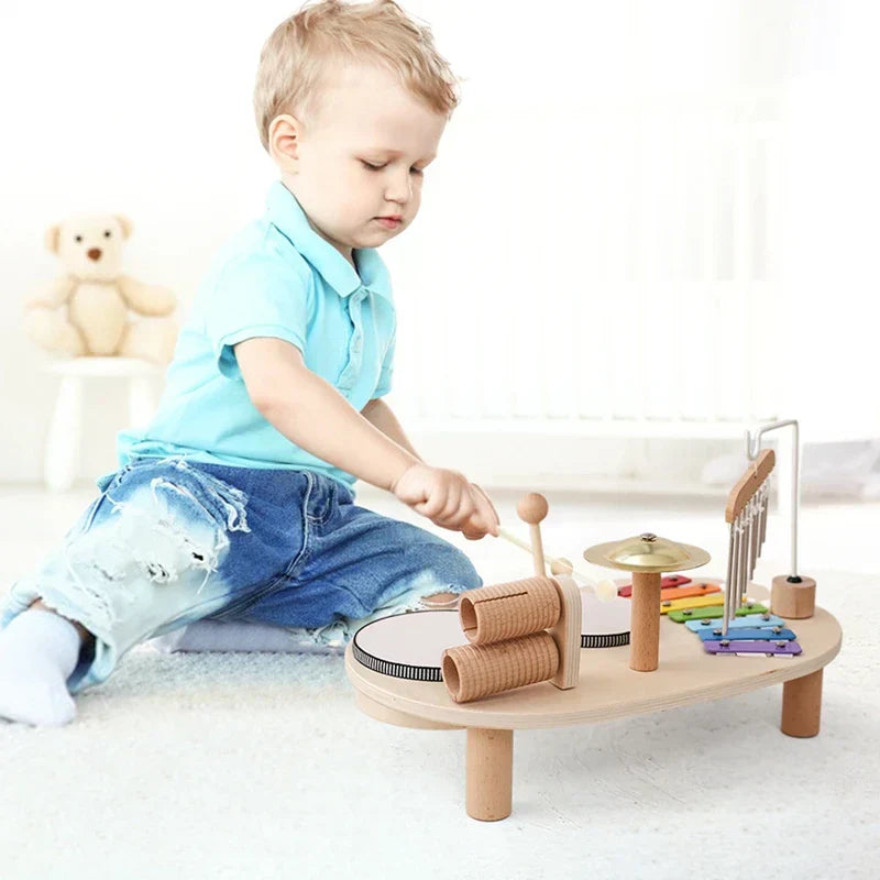 Table de jeu en bois pour enfants | Jouets musicaux éducatifs en bois pour enfants