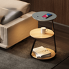 Table d'Appoint Moderne – Cadre en Acier Durable avec Finition en Pierre ou Bois