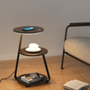 Table d'Appoint Moderne – Cadre en Acier Durable avec Finition en Pierre ou Bois