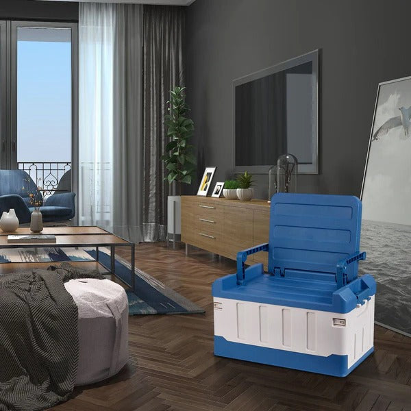 Bac de rangement pliable spacieux pour intérieur/extérieur avec siège