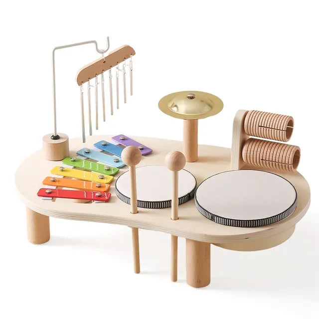 Table de jeu en bois pour enfants | Jouets musicaux éducatifs en bois pour enfants