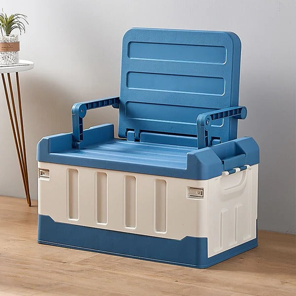 Bac de rangement pliable spacieux pour intérieur/extérieur avec siège