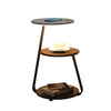 Table d'Appoint Moderne – Cadre en Acier Durable avec Finition en Pierre ou Bois
