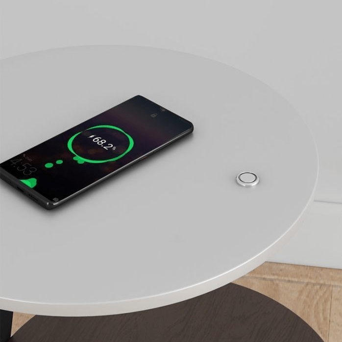 Table d'Appoint Moderne – Cadre en Acier Durable avec Finition en Pierre ou Bois