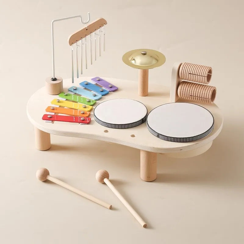 Table de jeu en bois pour enfants | Jouets musicaux éducatifs en bois pour enfants