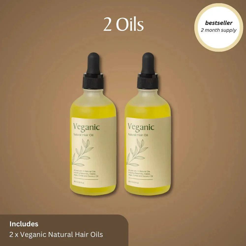 Veganic - Huile de Croissance Capillaire Naturelle 2 pièces