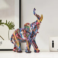 Figurine d'Éléphant Artistique en Graffiti