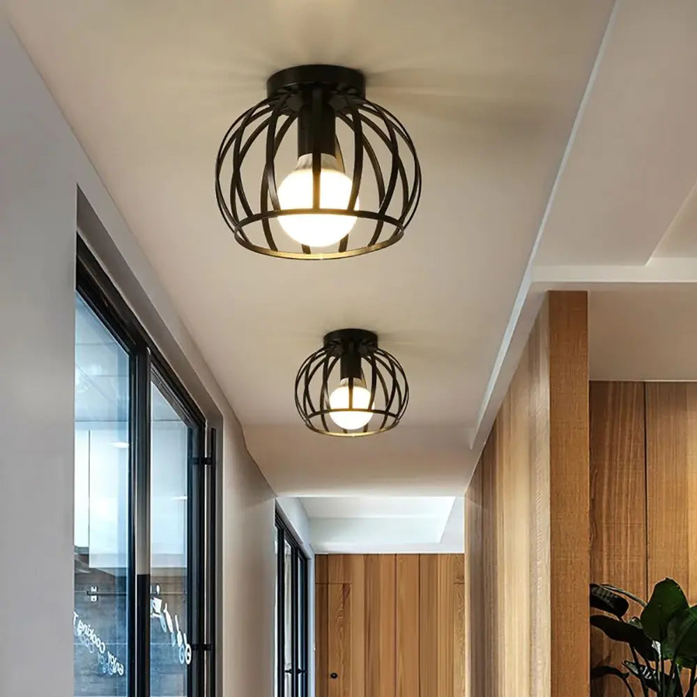 Aurub | Lampe de plafond industrielle noire