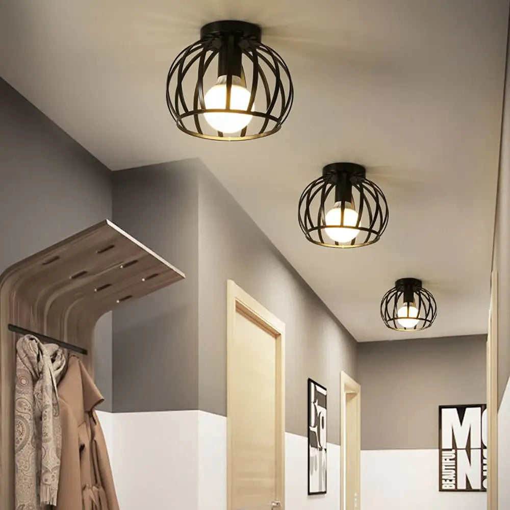 Aurub | Lampe de plafond industrielle noire