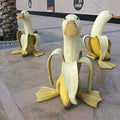 Johan | Statue de jardin ludique : canard en résine avec banane