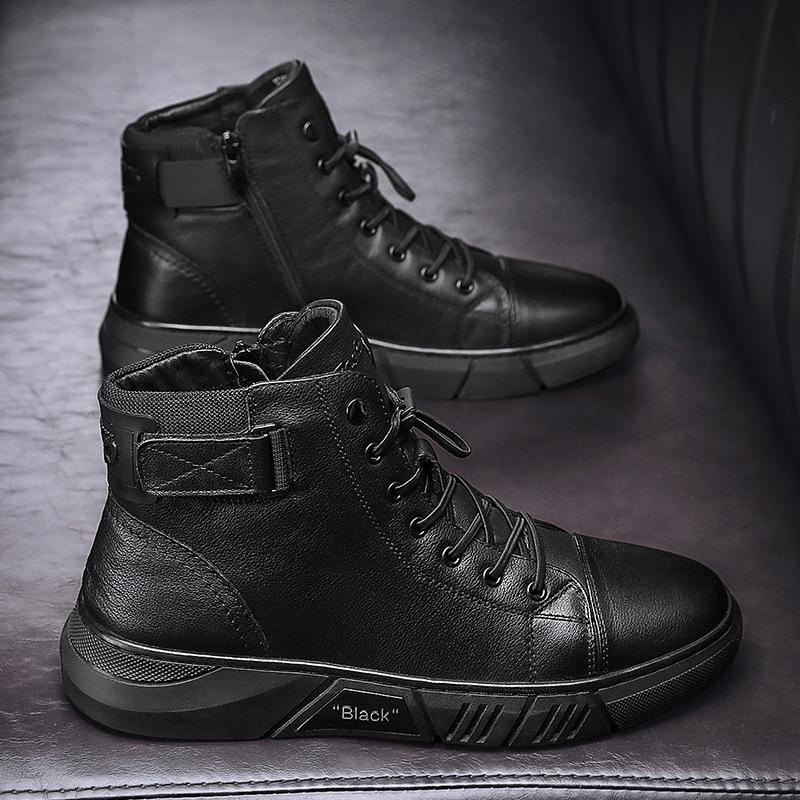 Bottes en Cuir Noir Fait Main - NoirCraft