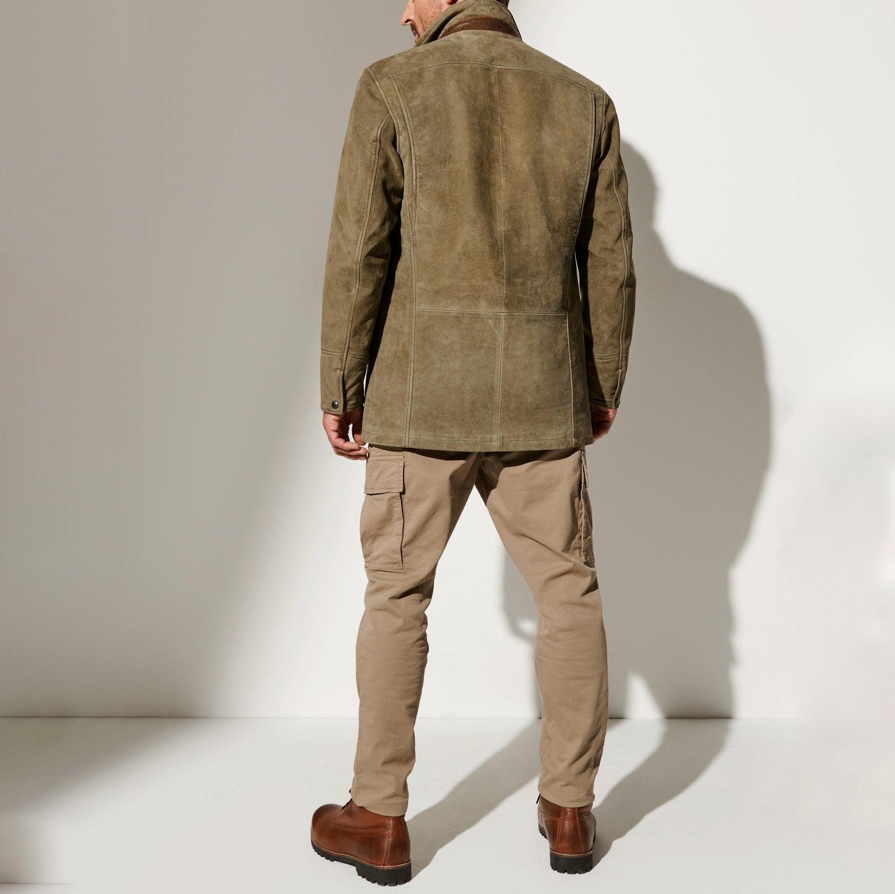 Veste Heren en Suède Vintage avec Doublure – Noam