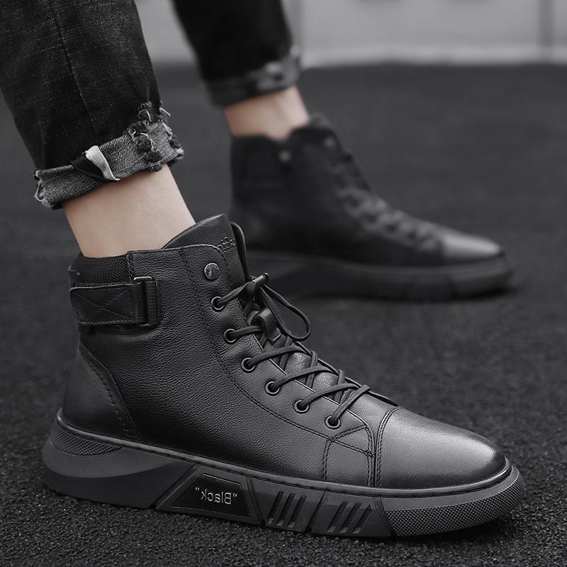 Bottes en Cuir Noir Fait Main - NoirCraft
