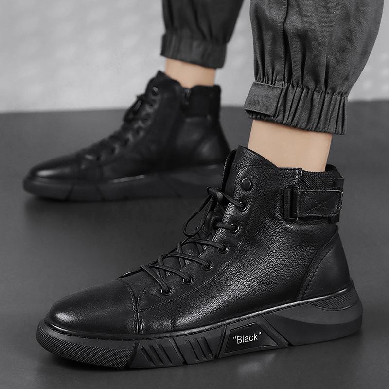 Bottes en Cuir Noir Fait Main - NoirCraft
