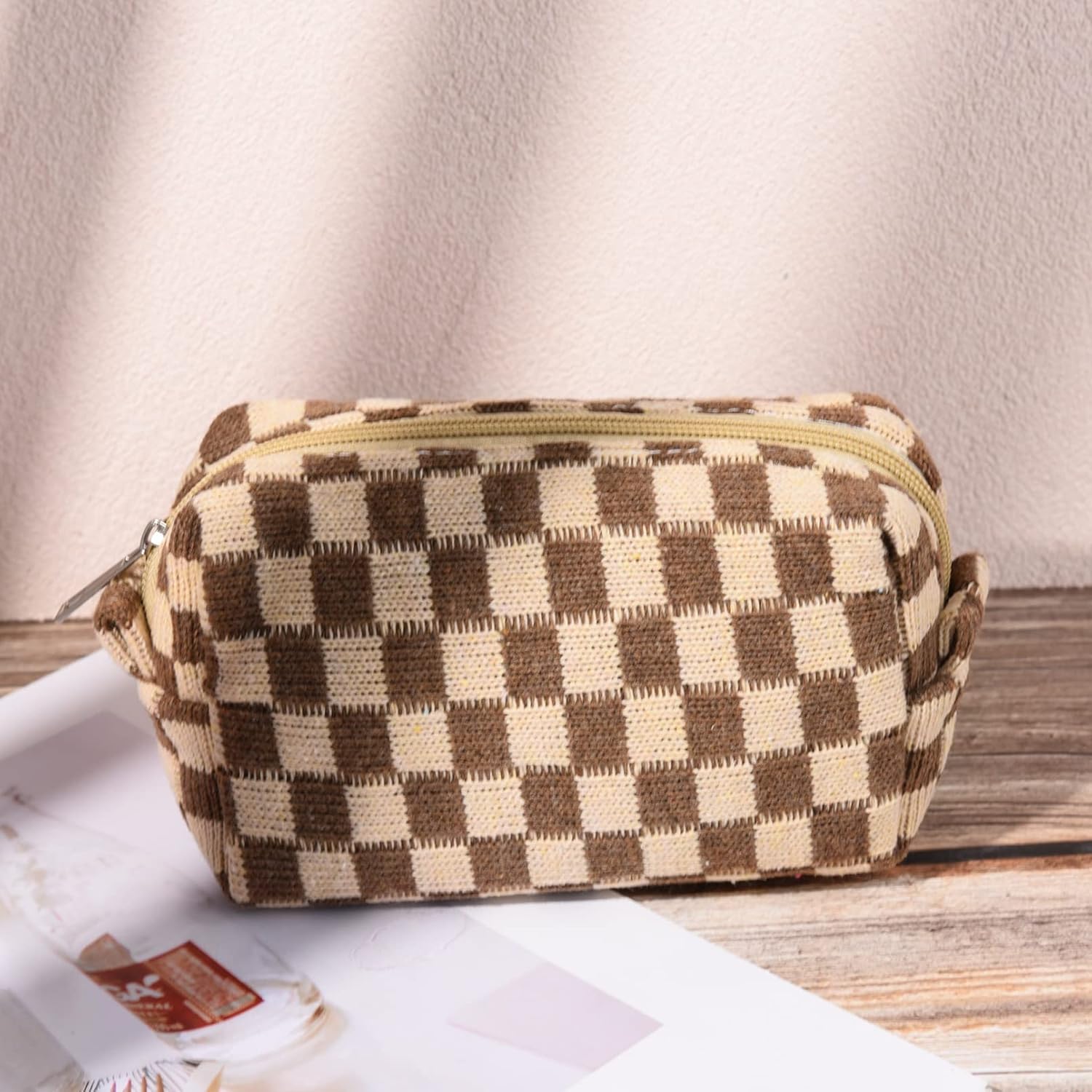 Trousse de Maquillage à Carreaux Indispensable