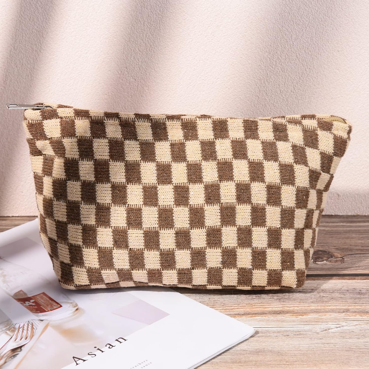 Trousse de Maquillage à Carreaux Indispensable