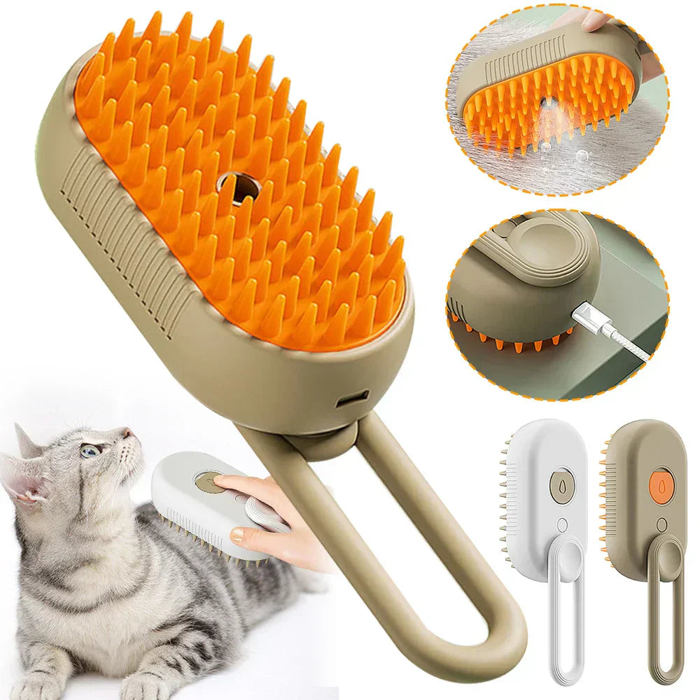 Brosse à vapeur électrique 3-en-1 pour animaux - SteamPet