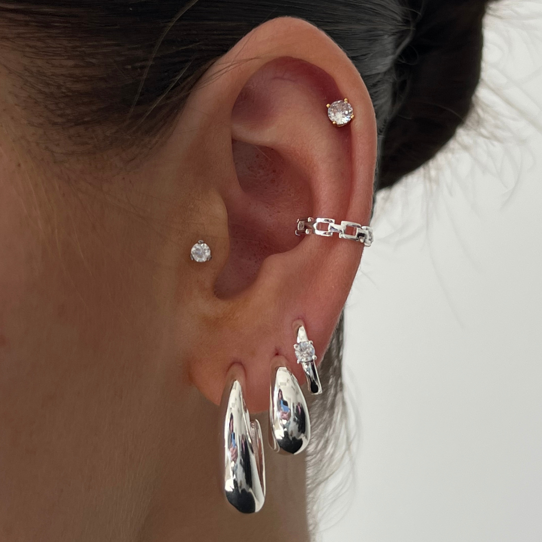 Boucles d'oreilles pour femmes - Fini brillant - Design chunky - Forme conique moderne